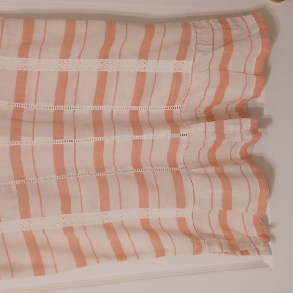 Matilda Jane sz S, Peachy Pink & Cream Horizontal Stripe Tunic with Tie Front - Picture 4 of 10